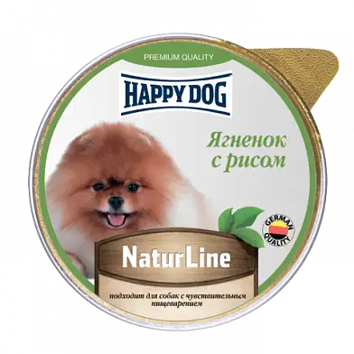 Happy dog Natur Line влажный корм паштет для собак ягненок с рисом (ламистер)